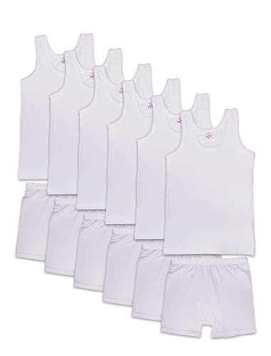 Cotton Vest and Shorts for boys 6 pieces (Underwear, Cotton 100%), White, 9-10 Years