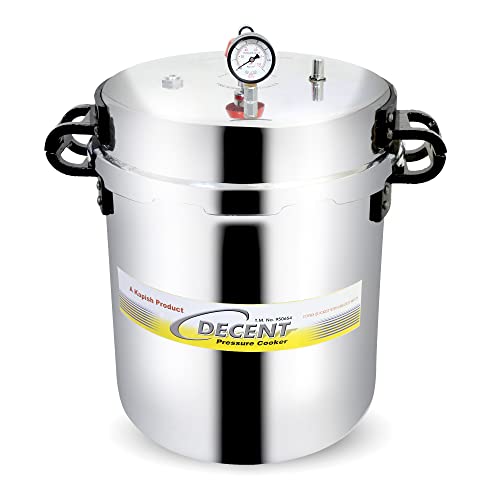 Decent Jumbo Aluminium Outer Lid Pressure Cooker 40 Litre (Silver)