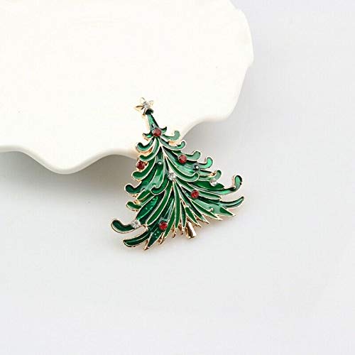 ELECTROPRIME 50X(1X Fashion Christmas Tree Women's Brooch Pin Rhinestone Covered Scarves A6E3