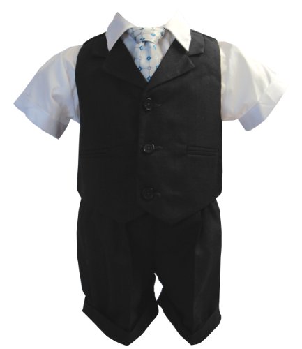 G240 Baby Toddler Boy Summer Suit Vest Short Set (5, Charcoal)