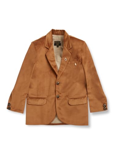 Gini and Jony Boys Brown Solid Cotton Blazer(F/S) 13-14 Years