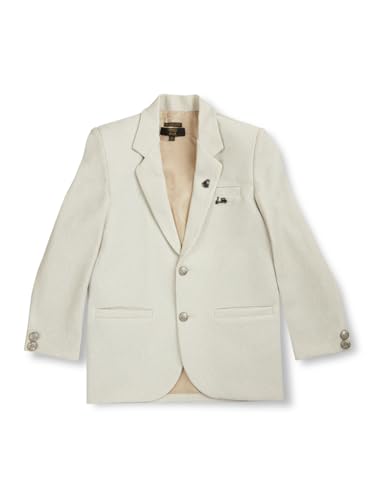 Gini and Jony Boys Off White Solid Cotton Blazer(F/S) 13-14 Years