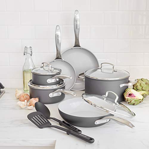 GreenLife 12 Piece Hard Anodized Non-Stick Ceramic Classic Cookware Set