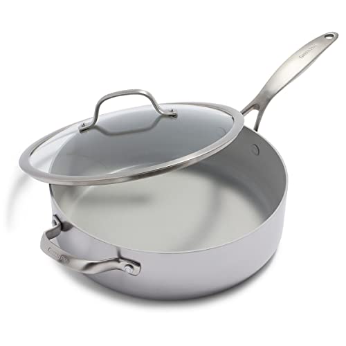 GreenPan CC002257-001 Venice Pro Ceramic Skillet, 11'', Light Grey