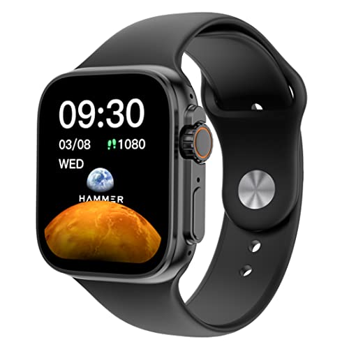 HAMMER Pulse X 1.83" Display Smart Watch with Bluetooth Calling, Voice Assistant & 60+ Sports Modes, SpO2, Heart Rate Tracking (Black)