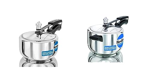 Hawkins Stainless Steel Induction and Gas Compatible Inner Lid Pressure Cooker Combo Set, Silver (2 Litre and 4 litre)