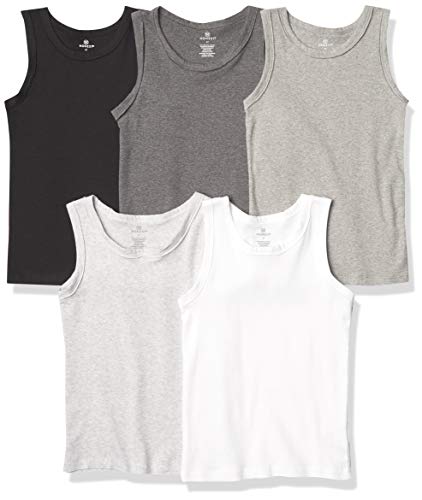 HonestBaby Baby Muscle Tee Sleeveless T-Shirt Multi-Packs, 5-pack Gray Ombre, 18 Months
