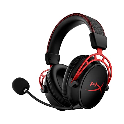 HyperX Cloud Alpha Wireless - Gaming Headset for PC, 300-hour battery life, DTS Headphone:X Spatial Audio, Memory foam, Dual Chamber Drivers, Noise-canceling mic, Durable aluminum frame