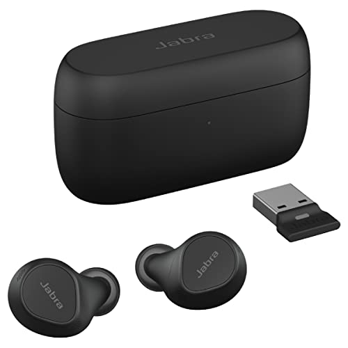 Jabra Evolve2 True Wireless Earbuds - in-Ear Bluetooth Earbuds with Active Noise Cancellation MultiSensor Voice Technology - Certified to Work with Your Virtual Meeting Apps - Black