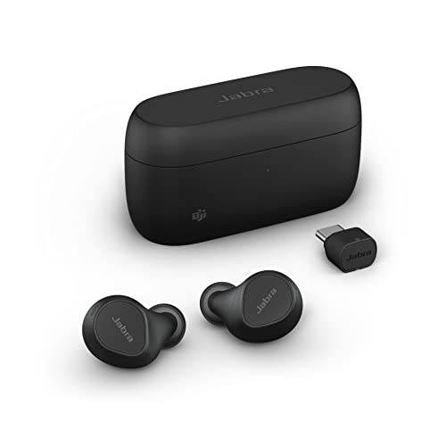 Jabra Evolve2 True Wireless in-Ear Bluetooth Earbuds with Active Noise Cancellation (ANC) and 4-Mic MultiSensor Voice Technology - Microsoft Teams Certified, Works with All Other Meeting apps - Black