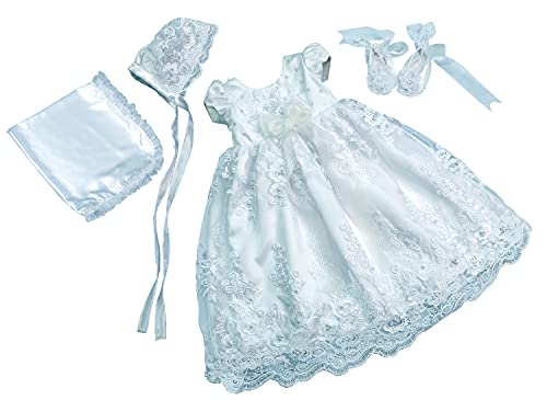 Joys Boutique Baby Girl's Fit And Flare Floor Length Christening Dress (_White_0-3 Months)