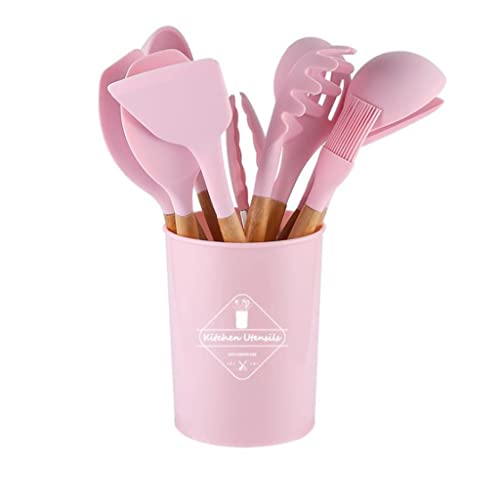 KGEZW Silicone Kitchenware Cooking Utensils Set Non-stick Cookware Turner Whisk Beaters Kitchen Cooking Tool Set (Color : C)