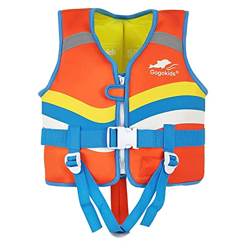 Kids Swim Vest Float Jacket for 30-50 lbs Toddler, Swimming Pool Swimwear with Adjustable Safety Strap for 2-6 Years Girls Boys