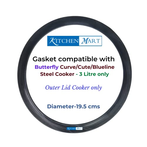 Kitchen Mart Gasket compatible with Butterfly Outer Lid Pressure cooker (For Steel Cookers, 3 Litres)