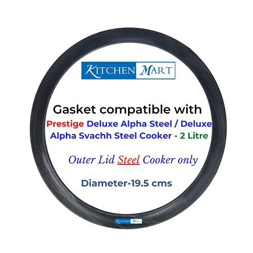 Kitchen Mart Gasket compatible with Prestige Deluxe Alpha/Deluxe Alpha Svachh Steel Pressure cooker (2 Litres)