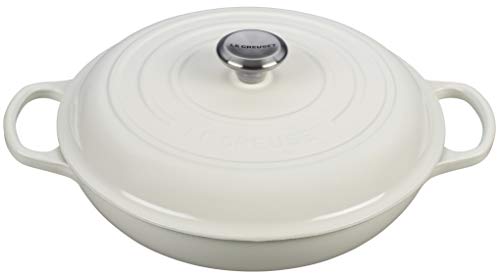 Le Creuset Enameled Cast Iron Signature Braiser, 3.5 quart, White