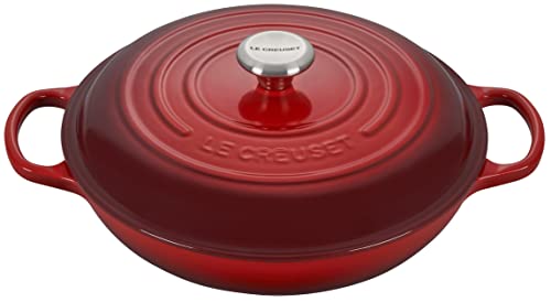 Le Creuset Signature Cast Iron Shallow Casserole, 30 cm - Cerise