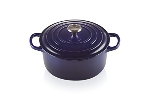 Le Creuset of America LS2501-2278SS Signature Round Dutch Oven, 3.5 qt, Indigo