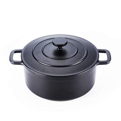 MOOSSE Premium Dutch Oven, Enameled Cast iron Pot for Induction Cooktop, Stove, Oven, No Seasoning Required, Made in Korea, 4.2 Quarts (4L), 9.4” (24 cm)