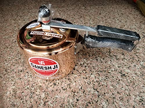 MR HON RAJ'S MMI Heavy Quality Pure Copper Inner Lid Cooker with Tin Coating (KALAI) Inside (5 Liters) EXTRA HEAVY (Induction Compatible Base)