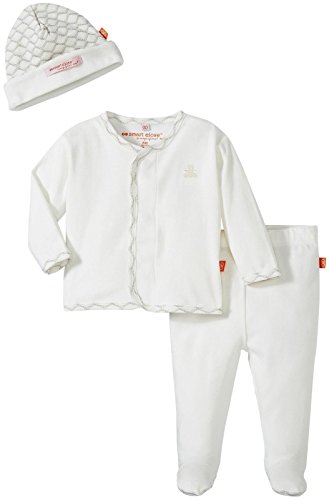 Magnificent Baby Pompidou Solid Long Sleeve Top and Pant with Feet, Cream, 9 Months