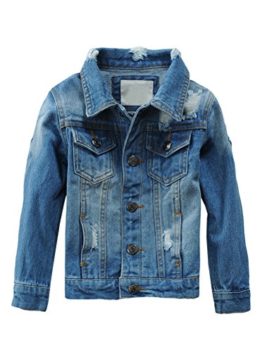 Mallimoda Baby Boys Girls Denim Jacket Button Down Jean Coat Outwear Style 5 Denim 9-10 Years