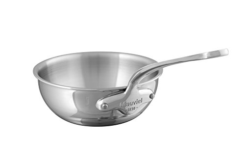 Mauviel M Cook 20CM CAST SS HDL 2.6MM Curved splayed saute pan, 20", Stainless Steel