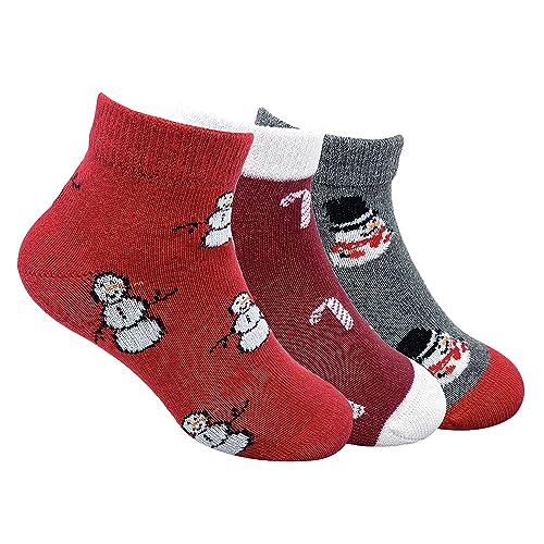 Mint & Oak Baby Boy's Socks, Baby Girl's Cotton Socks Cute Print Ankle Length Socks For Boys Girls (CHRISTMAS AROUND ME, 2-3 Years)