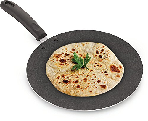 Non-Stick Chapati Tawa/Roti Tawa/Paratha Tawa, Aluminium 2.6 MM with Free Wooden Spatula & Scrubber (275MM),Valentine Day Gifts