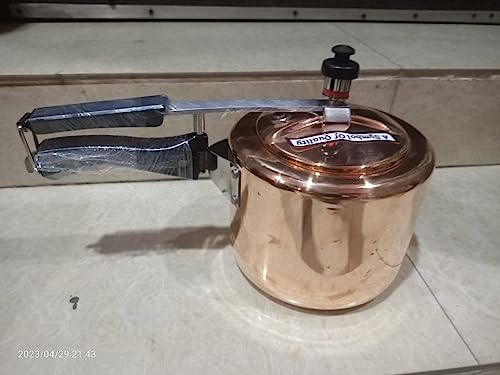 PARIK ENTERPRISES Copper Cooker Pure Copper Heavy Quality Cooker with Tin Coating (KALAI) Inside (5 Liters)