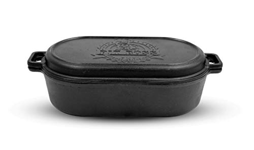 PIT BOSS 68014 6qt Cast Iron Roaster and Griddle Lid, Black
