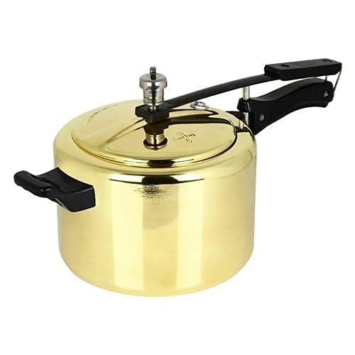 Parik Enterprises Heavy Quality Pure Brass Cooker with Tin Coating (KALAI) Inside (3 Liters)