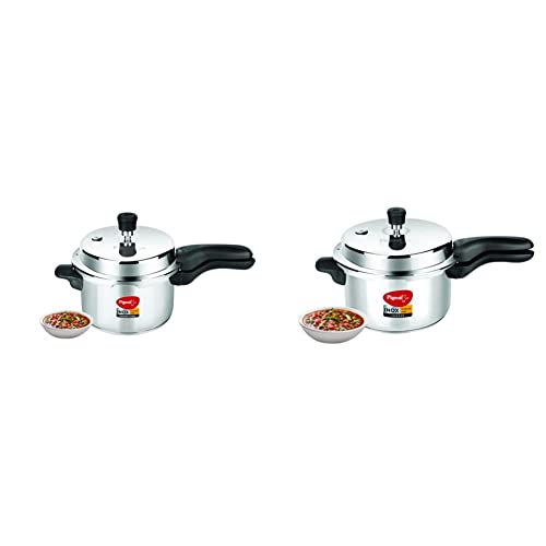 Pigeon by Stovekraft INOX Stainless Steel Pressure Cooker 3L + 5L Combo