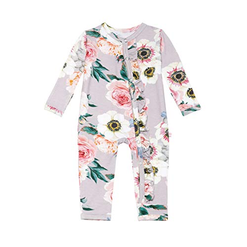 Posh Peanut One Piece Romper Silky Soft & Breathable - Premium Knit Infant Clothing - Bamboo Viscose (French Gray, 18-24 Months)