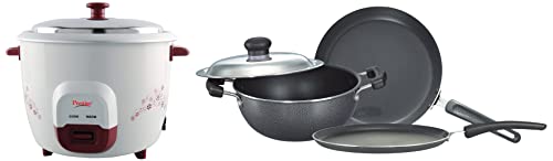 Prestige 1.8L Rice Cooker and Omega Select Plus Residue Free Non-Stick Kitchen Set