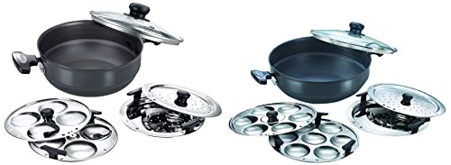 Prestige Aluminum Multi Kadai, 4.5 Litres/280Mm, Black & Prestige Multi-Kadai 220Mm