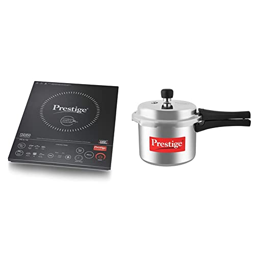 Prestige Induction Cooktop PIC 6.1 V8 + Prestige Popular Aluminium Pressure Cooker, 3 litres, Silver