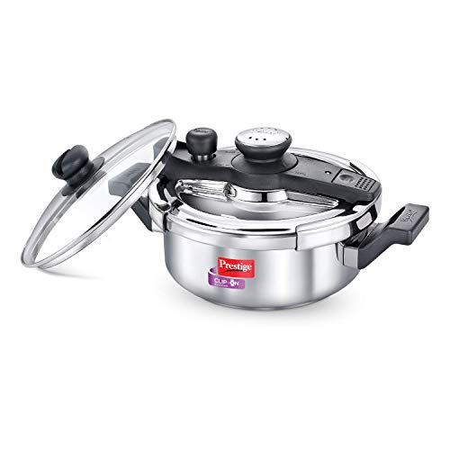 Prestige Svachh, 3 L, Stainless Steel Outer Lid Pressure Cookers, with deep lid for Spillage Control