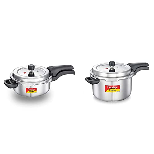 Prestige Svachh Deluxe Alpha 3.0 Litre Stainless Steel Pressure Cooker & Prestige Svachh Deluxe Alpha 6.5 Litre Stainless Steel Pressure Cooker
