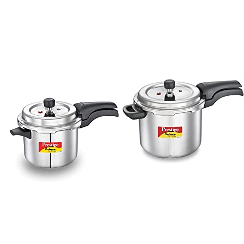 Prestige Svachh Deluxe Alpha 3.5 Litre Stainless Steel Pressure Cooker & Prestige Svachh Deluxe Alpha 5.5 Litre Stainless Steel Pressure Cooker