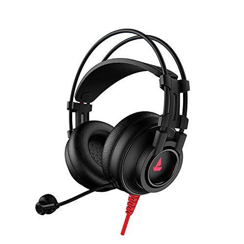 (Refurbished) boAt Immortal IM-200 7.1 Wired Channel USB Gaming On Ear Headphone with RGB Breathing LEDs & 50mm Drivers (Active Black)