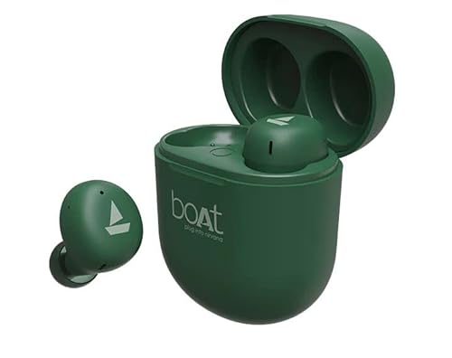 (Renewed) boAt Airdopes 381Army Green Bluetooth Truly Wireless In Ear Earbuds With Mic