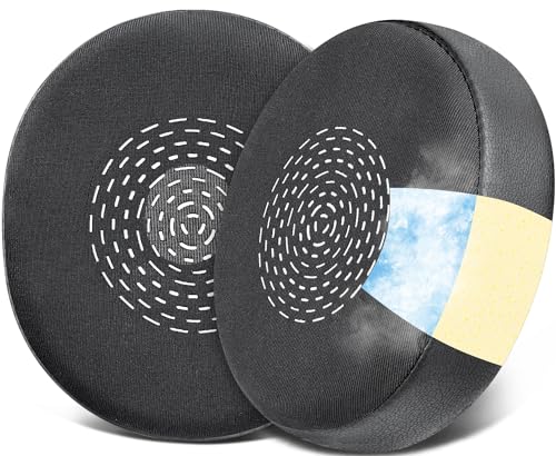 SOULWIT Cooling Gel Earpads Replacement for Jabra Evolve2 75 PC Wireless Headset (Do Not fit Evolve 75), Ear Pads Cushions with Ice Silk Fabric, Noise Isolation Foam - Black