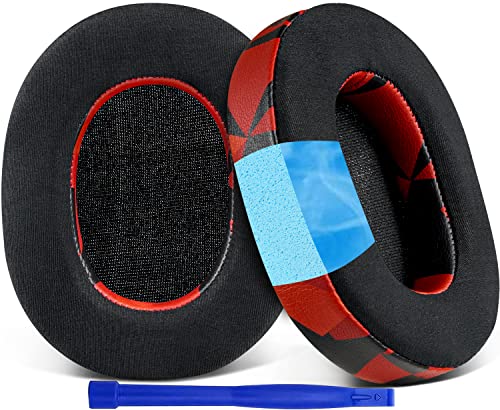 SOULWIT Cooling-Gel Replacement Earpads for Sony WH-1000XM5 (WH1000XM5) Noise Canceling Headphones, Ear Pads Cushions with High-Density Noise Isolation Foam, Added Thickness - Red Storm