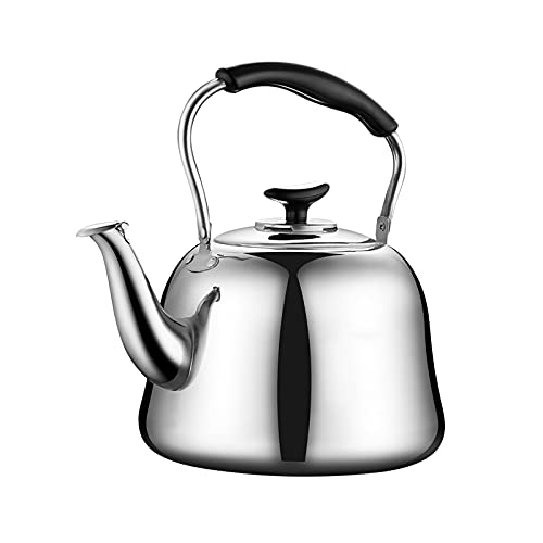 Stainless Steel Whistling Tea Kettle Gas Electric Induction Hob Kettle with Cool Grip Handle Stovetop Teapot for Camping Picnic