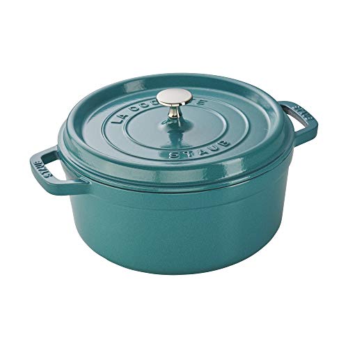 Staub Cast Iron 4-qt Round Cocotte - Turquoise