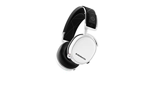 SteelSeries Arctis 7 Lossless 2.4GHz Bluetooth Wireless Over Ear Headphones Gaming with DTS Headphone Surround for PC, Playstation 5, Playstation 4 | 24 Hour Battery Life | ClearCast with Mic - White