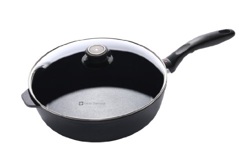 Swiss Diamond Nonstick Saute Pan With Lid - 4.3 Qt - 11