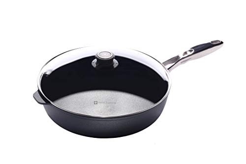 Swiss Diamond Nonstick Saute Pan With Lid - Stainless Steel Handle - 5.8 Qt - 12.5