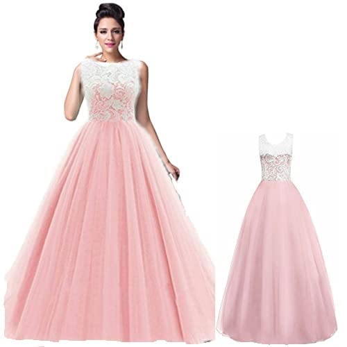 TILISM Women's, Girl's Maxi Mother And Daughter Party Dress (superartcombo_Baby Pink_Mom-L, Daughter-9-10 Year)